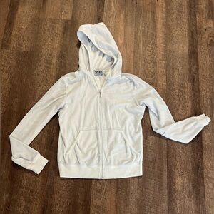 Juicy Couture White Terry Zip Up Hoodie